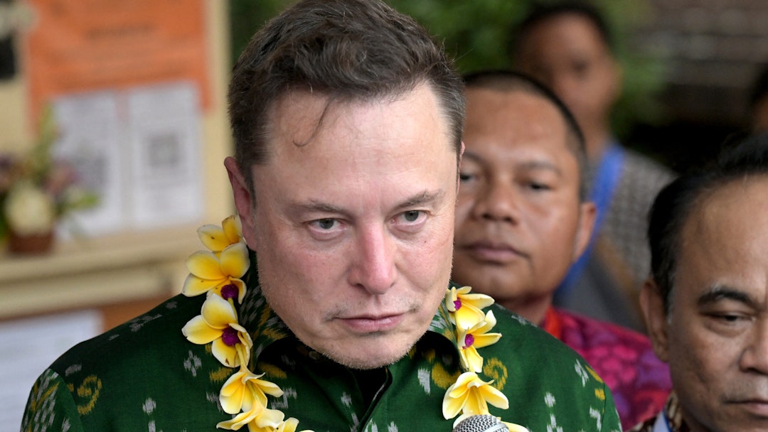 Tech billionaire Elon Musk (L) speaks during a ceremony held to inaugurate satellite unit Starlink at a community health center in Denpasar on Indonesia's resort island of Bali on May 19, 2024. Musk launched on May 19 his Starlink service on Indonesia's resort island of Bali as the country aims to extend internet to its remote areas. Millions of people in Indonesia, a vast archipelago of more than 17,000 islands, are not currently hooked up to reliable internet services.