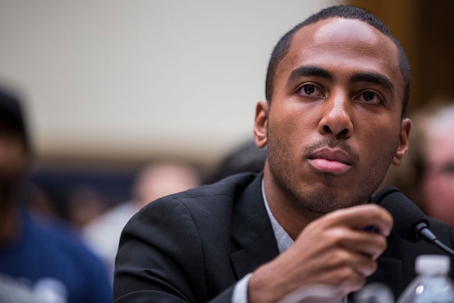 WASHINGTON, DC - JUNE 19: Writer Coleman Hughes testifies during a hearing on slavery reparations held by the House Judiciary Subcommittee on the Constitution, Civil Rights and Civil Liberties on June 19, 2019 in Washington, DC. The subcommittee debated the H.R. 40 bill, which proposes a commission be formed to study and develop reparation proposals for African-Americans. (Photo by Zach Gibson/Getty Images)