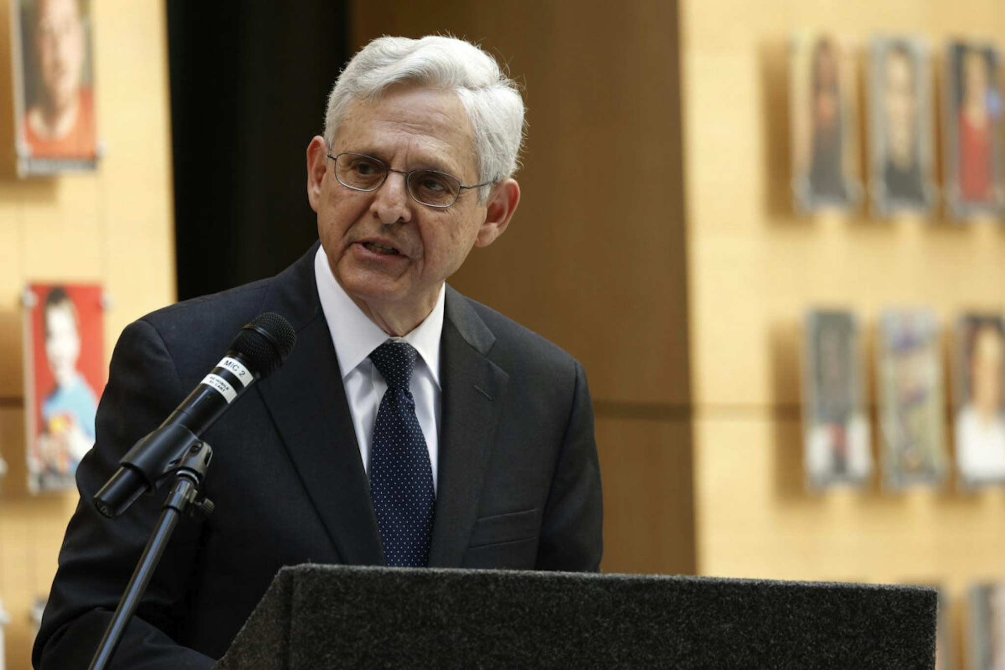 Attorney General Merrick Garland gives remarks at the Bureau of Alcohol, Tobacco, Firearms and Explosives (ATF) headquarters on April 23, 2024 in Washington, DC.