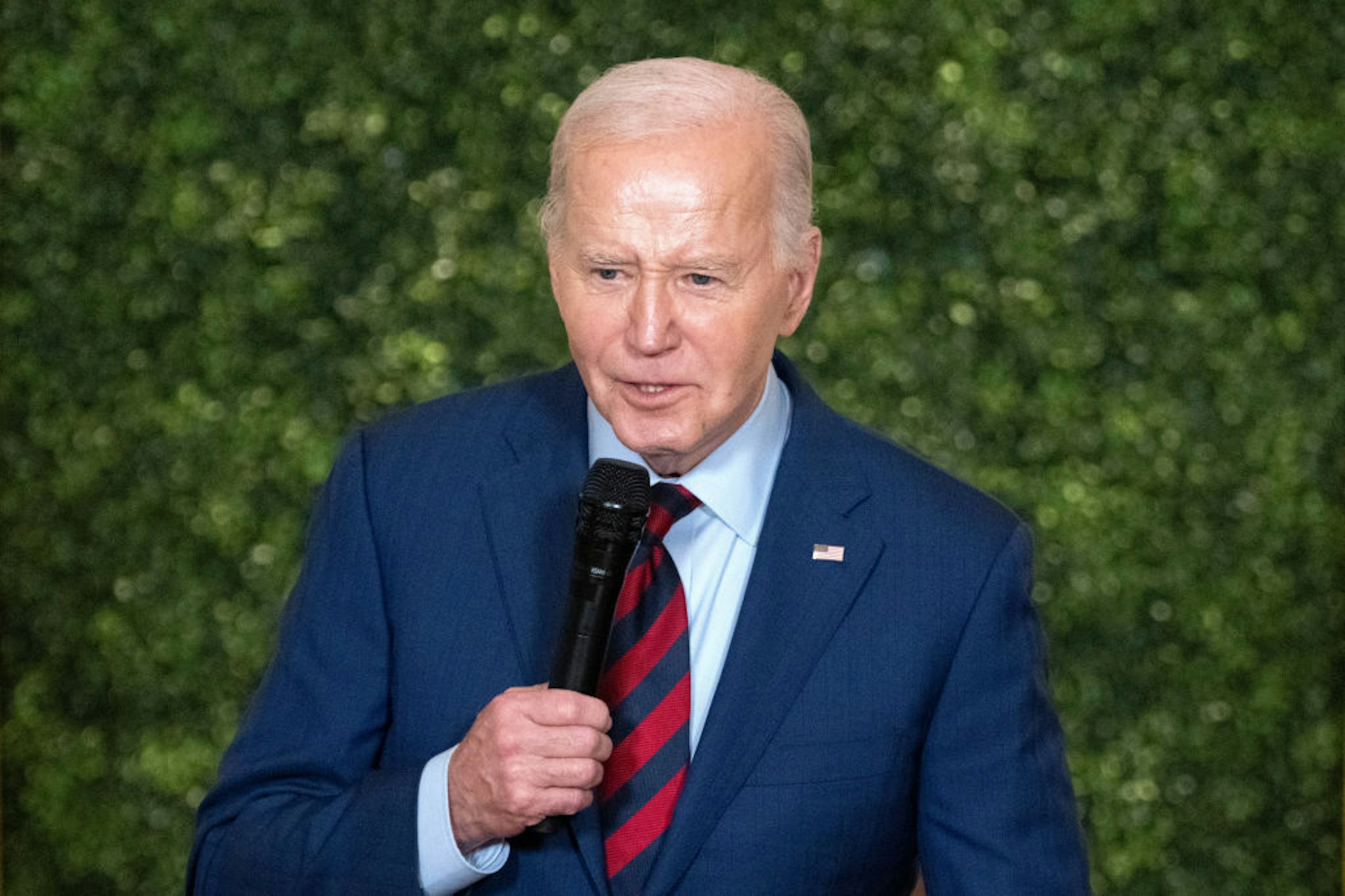 US President Joe Biden speaks during the "Teachers of the Year" state dinner in the East Room of the White House in Washington, DC, US, on Thursday, May 2, 2024. The event is meant to honor the 2024 National Teacher of the Year, as well as the State Teachers of the Year from across the country.