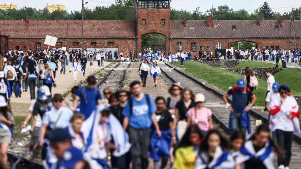 Pro-Hamas Activists Taunt Jews on Holocaust Remembrance Day At Auschwitz