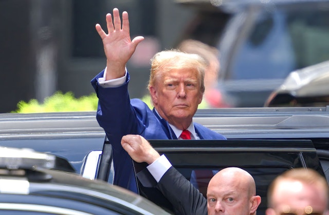 NEW YORK, NEW YORK - MAY 31: Former U.S. President Donald Trump leaves Trump Tower on May 31, 2024 in New York City. (Photo by James Devaney/GC Images)