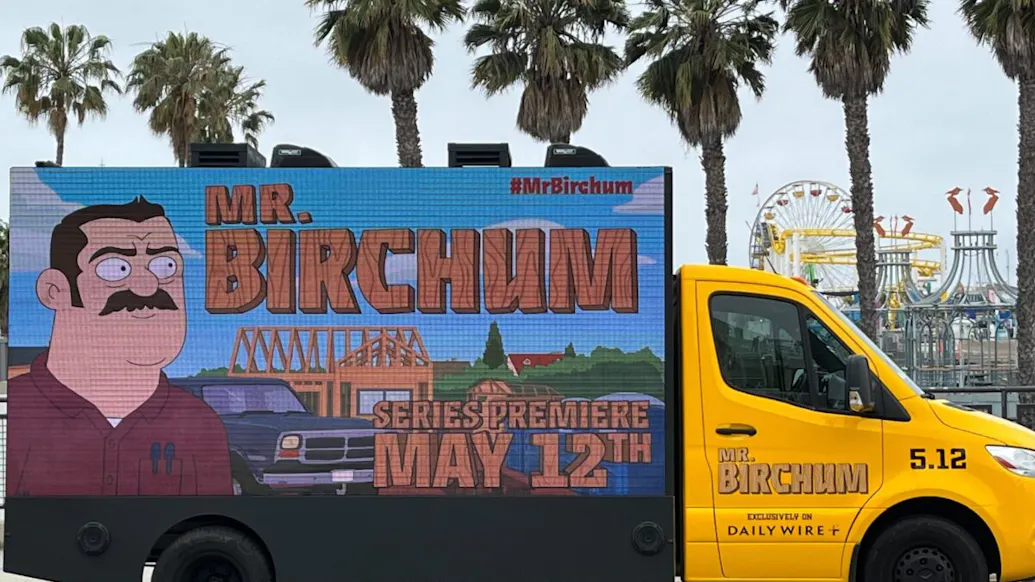 ‘Mr. Birchum’ Mobile Billboard Rolls Through L.A., Displays Trailer For Series Premiere