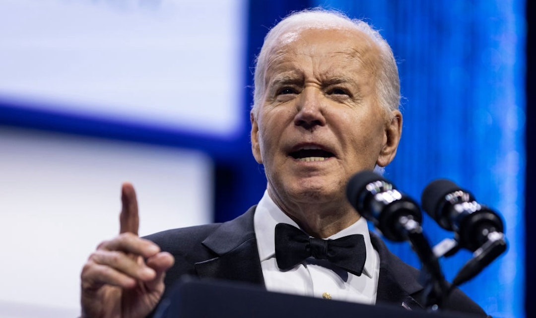 US President Joe Biden speaks during the Asian Pacific American Institute for Congressional Studies gala at the Walter E. Washington Convention Center in Washington, DC, US, on Tuesday, May 14, 2024. Photographer: Samuel Corum/Sipa/Bloomberg