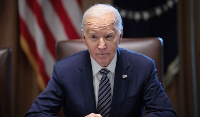 U.S. President Joe Biden delivers remarks while meeting with the Joint Chiefs and Combatant Commanders in the Cabinet Room of the White House May 15, 2024 in Washington, DC. (Photo by Win McNamee/Getty Images)