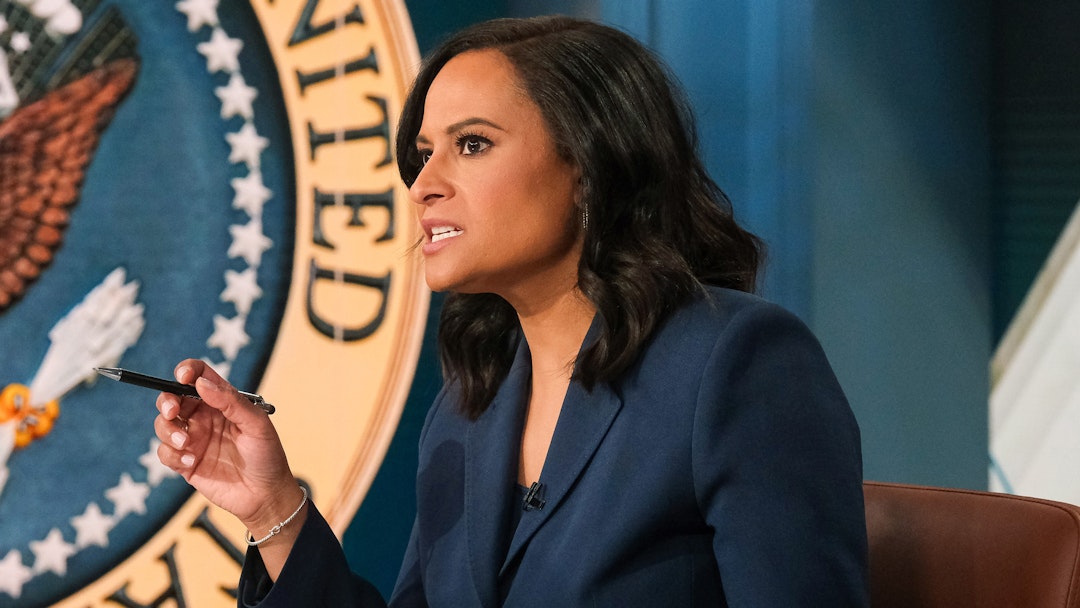 MEET THE PRESS -- Pictured: Moderator Kristen Welker appears on "Meet the Press" in Washington D.C., Sunday April 21, 2024.