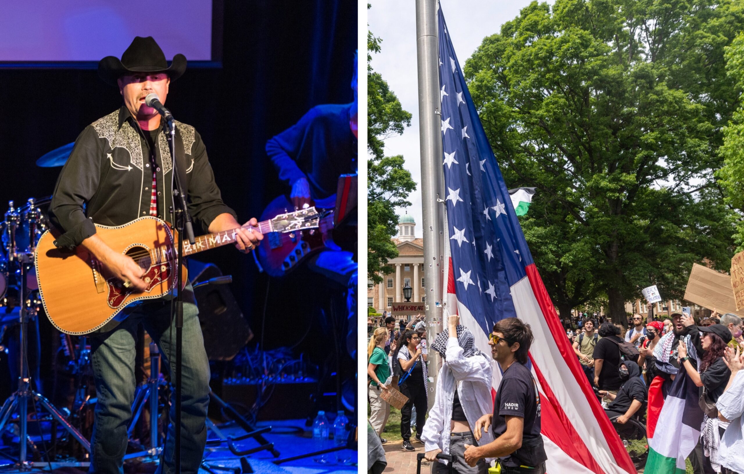 John Rich hosts free concert for students protecting American flag from protestors