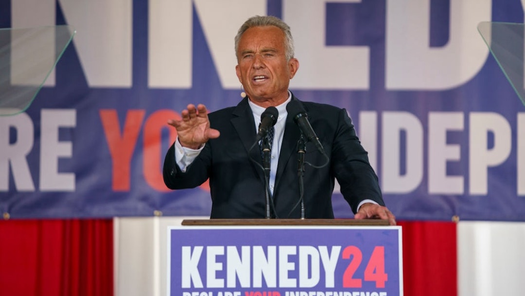 PHILADELPHIA, PENNSYLVANIA - OCTOBER 9: Presidential Candidate Robert F. Kennedy, Jr. makes a campaign announcement at a press conference on October 9, 2023 in Philadelphia, Pennsylvania. (Photo by Jessica Kourkounis/Getty Images)