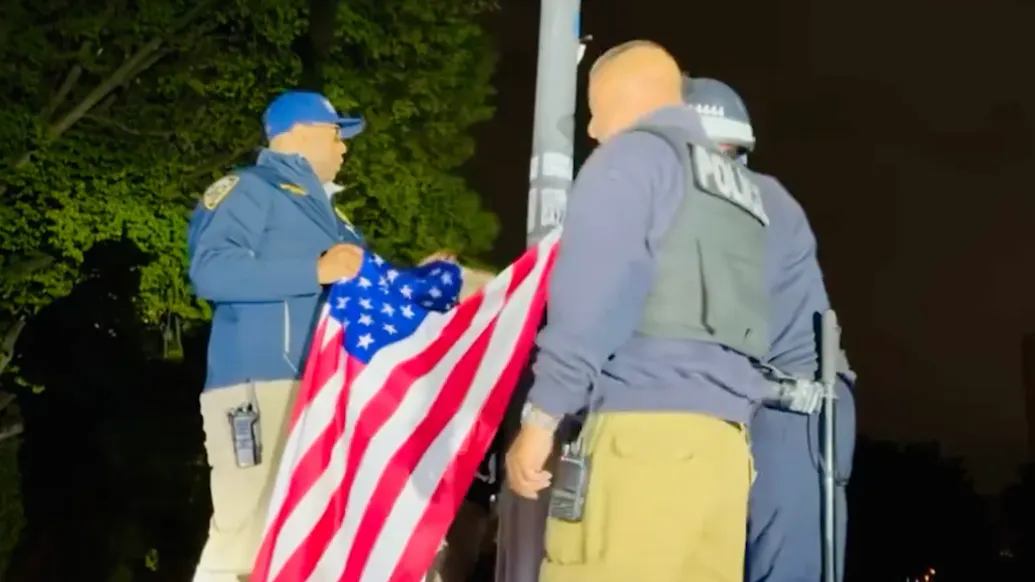 WATCH: NYPD Rip Down Palestinian Flag At City College Of New York, Replace With Old Glory