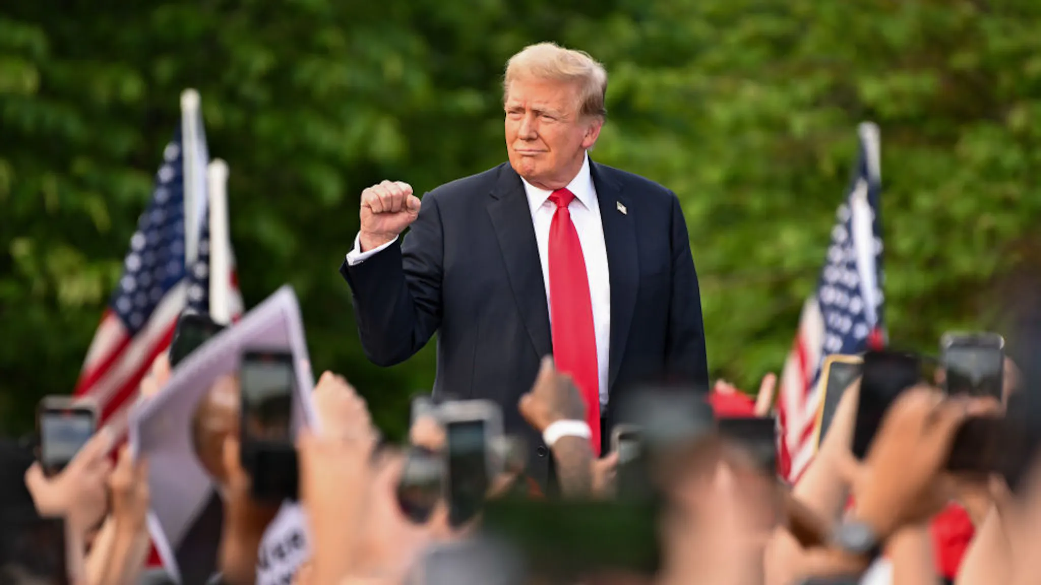 Celebrity Sightings In New York City – May 23, 2024 NEW YORK, NEW YORK - MAY 23: Former U.S. President Donald Trump speaks during his campaign rally at Crotona Park in the South Bronx on Thursday, May 23, 2024 in New York City.