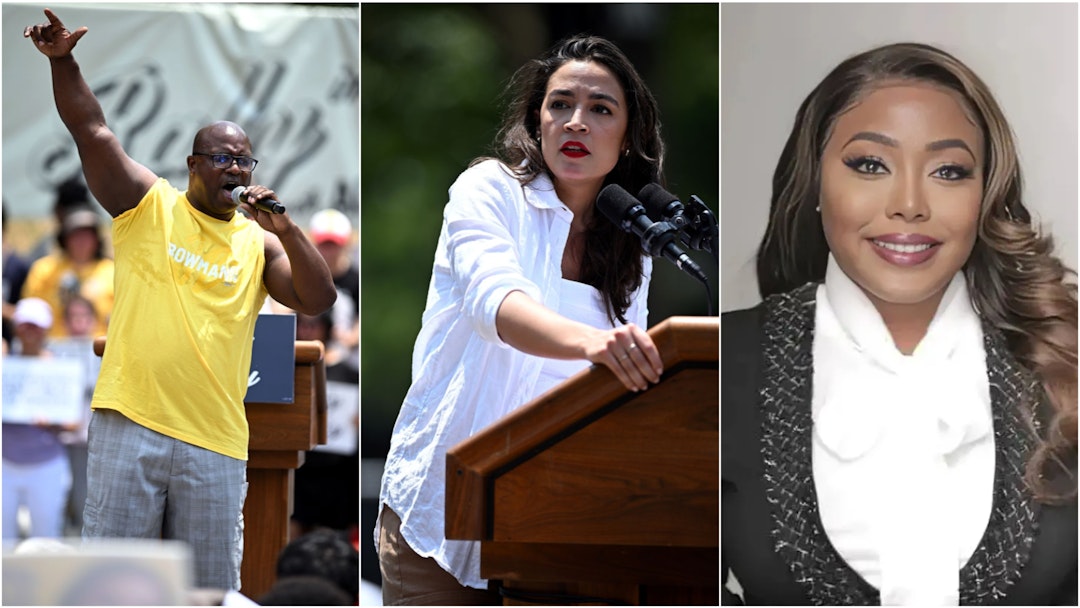 NEW YORK, NEW YORK - JUNE 22: Jamaal Bowman speaks at a campaign rally at St. Mary's Park in the Bronx on June 22, 2024 in New York City. (Photo by Steven Ferdman/GC Images). NEW YORK, NEW YORK - JUNE 22: Alexandria Ocasio-Cortez speaks at a rally endorsing Jamaal Bowman at St. Mary's Park in the Bronx on June 22, 2024 in New York City. (Photo by Steven Ferdman/GC Images). Douglas County, GA. Douglas County Probate Judge Christina Peterson