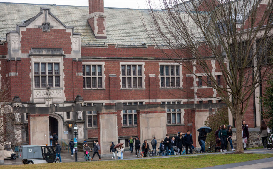 PRINCETON, NJ - FEBRUARY 04: Students walk on campus at Princeton University on February 4, 2020 in Princeton, New Jersey. The university said over 100 students, faculty, and staff who recently traveled to China must 'self-isolate' themselves for 14 days to contain any possible exposure to the novel coronavirus. (Photo by William Thomas Cain/Getty Images)