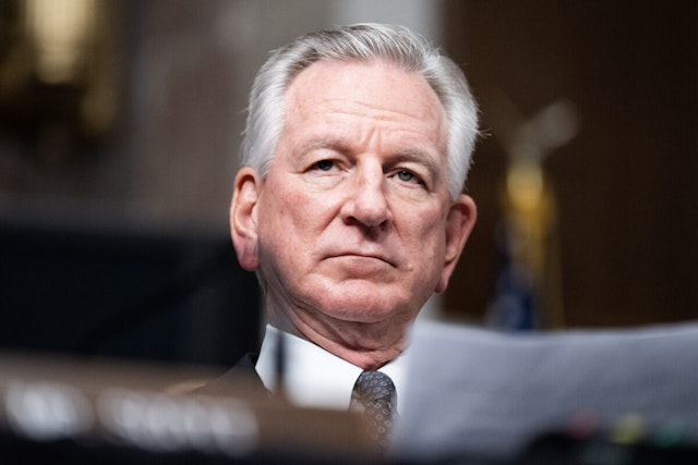 Sen. Tommy Tuberville, R-Ala., attends the House and Senate committee markup of the National Defense Authorization Act for Fiscal Year 2024 in Dirksen Building on Wednesday, November 29, 2023.