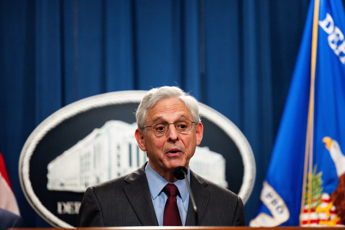 Merrick Garland, US attorney general, speaks during a news conference at the Department of Justice (DOJ) in Washington, DC, US, on Thursday, June 27, 2024.