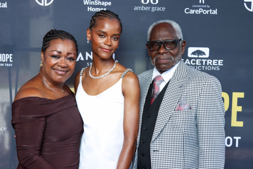 FAYETTEVILLE, GEORGIA - JUNE 28: Donna Martin, Bishop Wilbert Martin and Letitia Wright attends "Sound Of Hope: The Story Of Possum Trot" Atlanta Premiere at Trilith Studios on June 28, 2024 in Fayetteville, Georgia. (Photo by Nykieria Chaney/Getty Images)