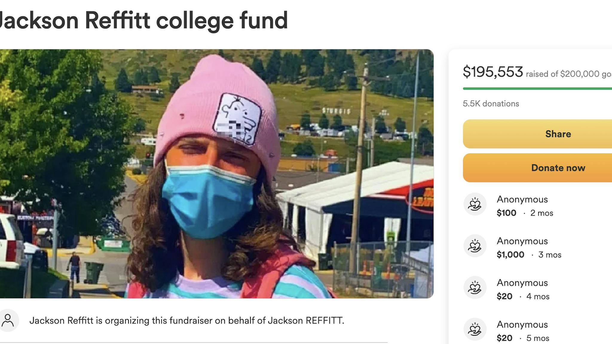 Jackson Reffitt / GoFundMe Jackson Reffitt / GoFundMe