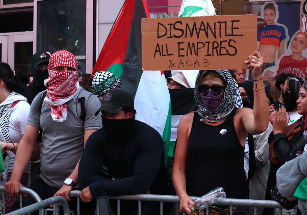 Disturbing Pro-Hamas Times Square Rally: Hamas Flag, ‘From New York To Gaza, Globalize The Intifada’