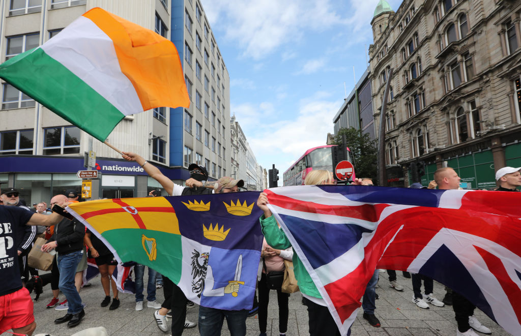 Protestants, Catholics March Together In Belfast Anti-Immigration Protest