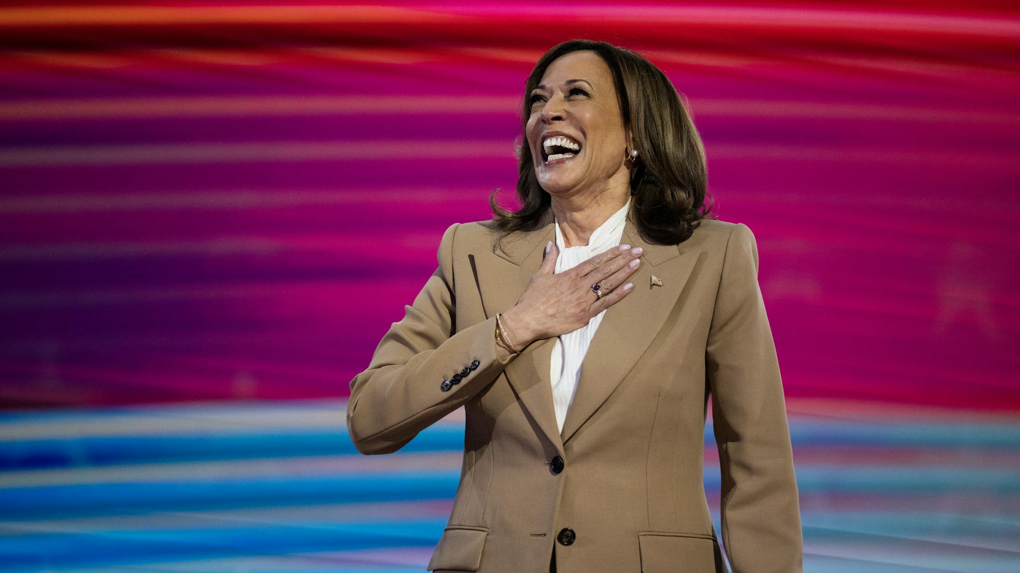 Kamala Harris Vice President Kamala Harris addresses the Democratic National Convention at the United Center in Chicago, Ill., on Monday, August 19, 2024.