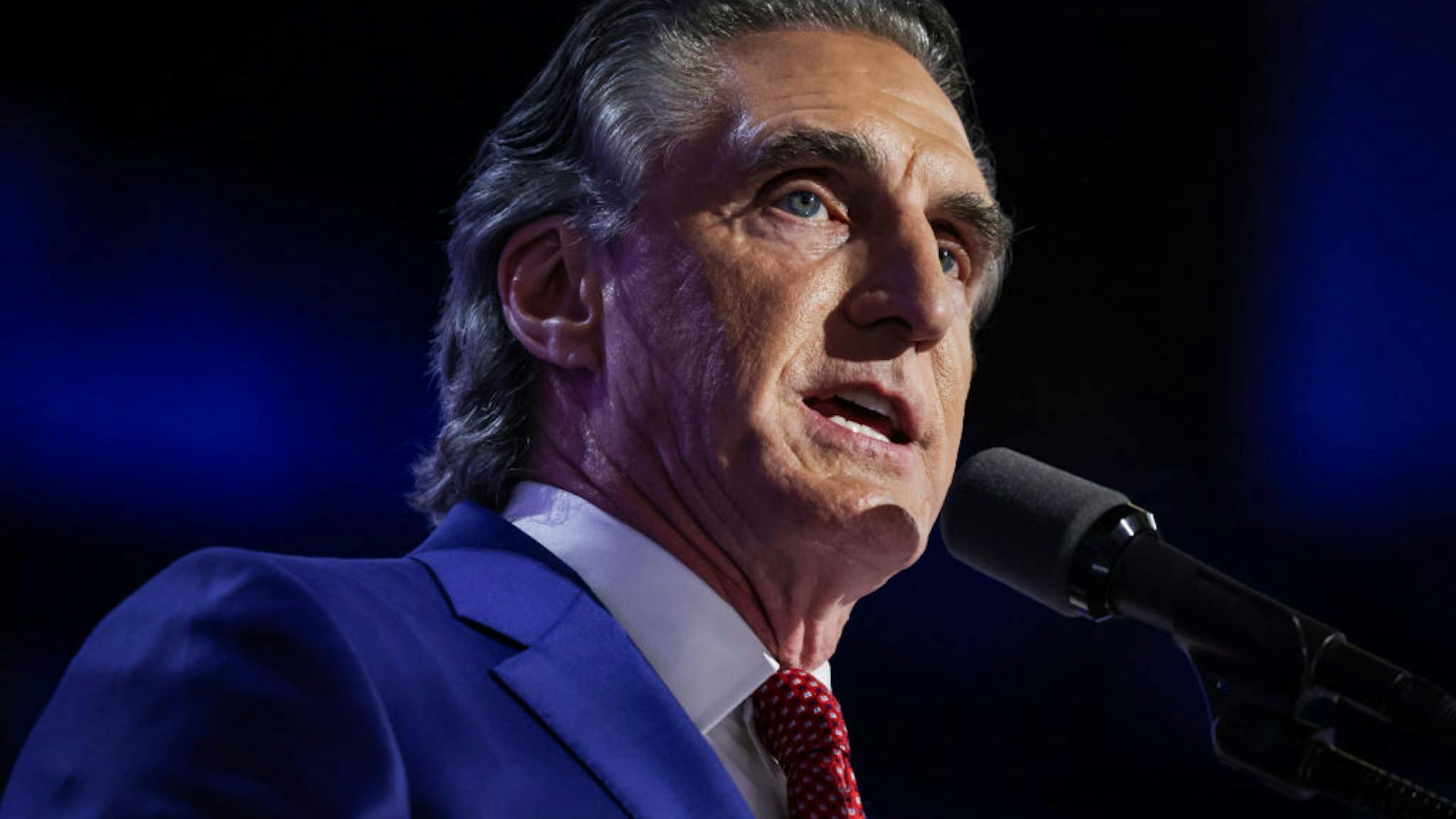2024 Republican National Convention: Day 3 MILWAUKEE, WISCONSIN - JULY 17: North Dakota Gov. Doug Burgum speaks on stage on the third day of the Republican National Convention at the Fiserv Forum on July 17, 2024 in Milwaukee, Wisconsin. Delegates, politicians, and the Republican faithful are in Milwaukee for the annual convention, concluding with former President Donald Trump accepting his party's presidential nomination. The RNC takes place from July 15-18. (Photo by Alex Wong/Getty Images)