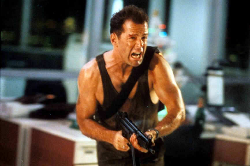 Bruce Willis as John McClane in "Die Hard." 20th Century Fox. Gordon Company. Silver Pictures. 1988.