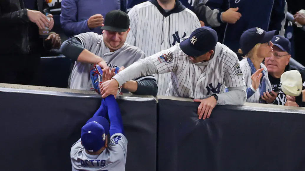WATCH: Yankees Fans Pry Ball From Mookie Betts’ Glove During Game 4 Of World Series