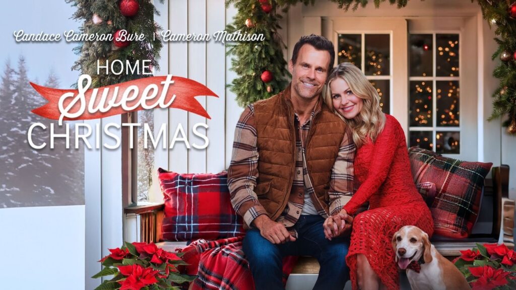 Cameron Mathison and Candace Cameron Bure in "Home Sweet Christmas." Great American Family. IMDB.