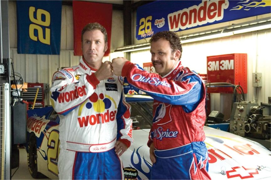 Will Ferrell and John C. Reilly in "Talladega Nights: The Ballard of Ricky Bobby." (2006). Columbia Pictures. Relativity Media. Apatow Productions. IMDB.