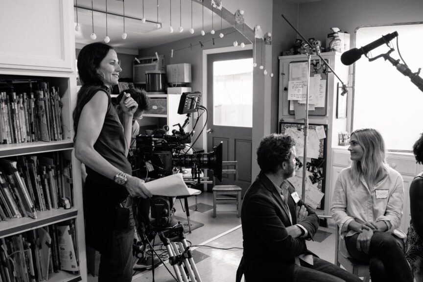 Justine Bateman directing her film short, "Five Minutes." Photo by Steven Meiers.