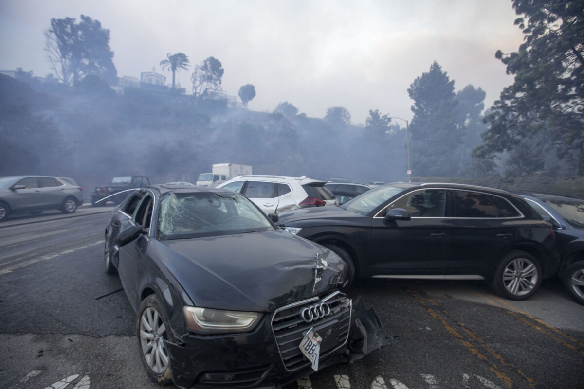 People Abandon Cars As They Flee Palisades Fire In Southern California