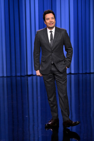 THE TONIGHT SHOW STARRING JIMMY FALLON -- Episode 2076 -- Pictured: Host Jimmy Fallon during the monologue on Thursday, January 9, 2025 -- (Photo by: Todd Owyoung/NBC via Getty Images)