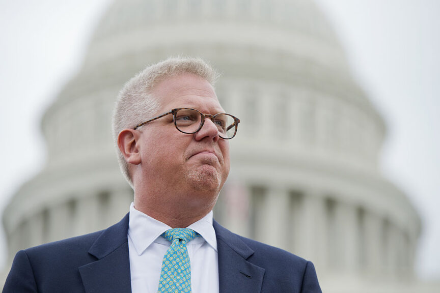 UNITED STATES - JUNE 19: Conservative talk show host Glenn Beck attends a Tea Party Patriots rally on the west front of the Capitol to protest the IRS's targeting of conservative political groups. (Photo By Tom Williams/CQ Roll Call)