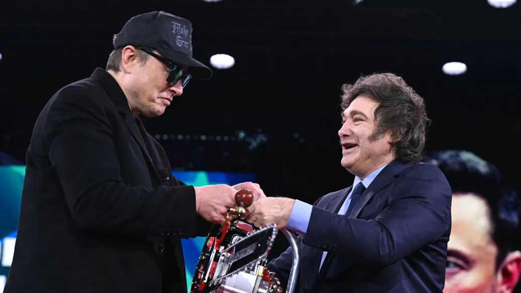 WATCH: Javier Milei Gifts Elon Musk A Chainsaw