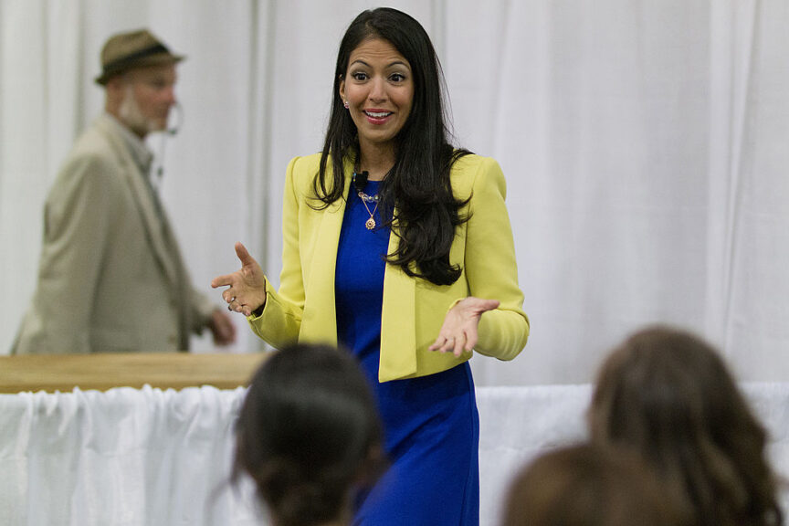 Vani Hari, known as the "Food Babe", speaks at the Green Festival in Los Angeles, California, U.S., on Friday, Sept. 12, 2014. Food Babe is the nom de blog for Hari, a 35-year-old banking consultant turned food activist, who has built a loyal online audience by calling out companies from Starbucks Corp. to Chick-fil-A Inc. for ingredients she deems harmful. Photographer: Jonathan Alcorn/Bloomberg via Getty Images