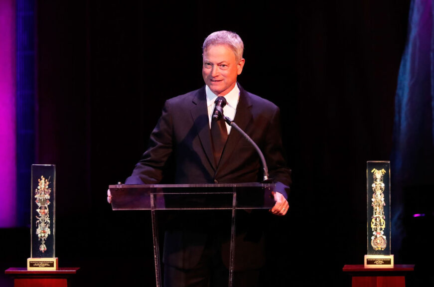 WASHINGTON, DC - MAY 06: Actor Gary Sinise receives the Award for the Human Spirit during the 2018 Kennedy Center Spring Gala at the Kennedy Center for the Performing Arts on May 6, 2018 in Washington, DC. (Photo by Paul Morigi/Getty Images)