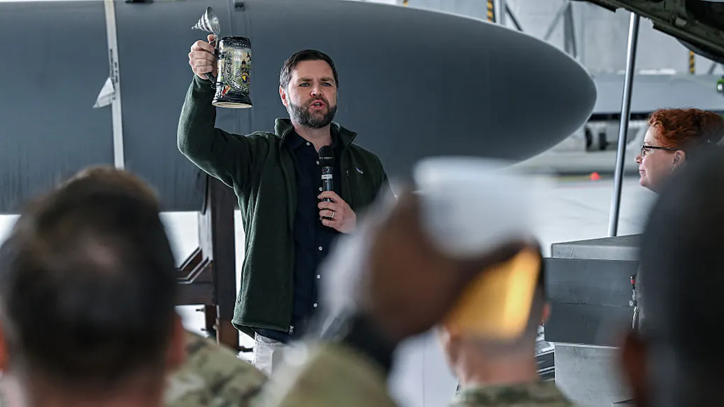 JD Vance Serves Beer To Service Members During Refueling Stop, Reminds Himself Not To ‘Chug’