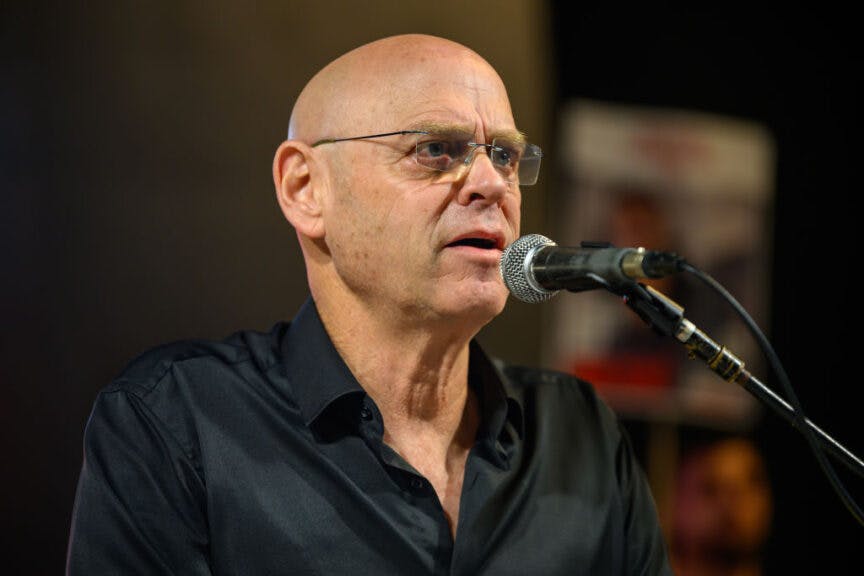 TEL AVIV, ISRAEL - DECEMBER 02: Major General (Res.) Noam Tibon speaks during a rally calling for the remaining hostages to be released a day after the temporary truce ended outside The Museum of Modern Art known as the 'The Hostages and Missing Square' on December 2, 2023 in Tel Aviv, Israel. The rally’s speakers included recently released hostages and their families, as well as Israeli performers. The end of the weeklong ceasefire between Israel and Hamas has also meant a halt to negotiations over the return of more Israeli hostages being held in Gaza. One hundred and ten hostages - a combination of Israelis and foreign nationals - were released during the recent pause in fighting, under half the number estimated to have been taken captive by Palestinian militants on Oct. 7. (Photo by Alexi J. Rosenfeld/Getty Images)