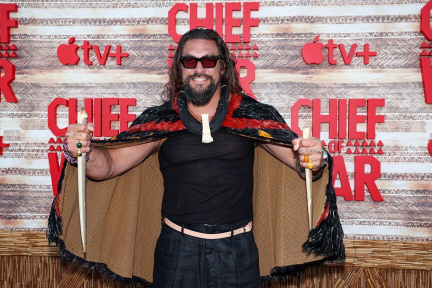 KAPOLEI, HAWAII - JULY 18: Jason Momoa attends the world premiere of the Apple TV+ drama series "Chief of War" at Ko Olina Beach Park on July 18, 2025 in Kapolei, Hawaii. (Photo by Darryl Oumi/Getty Images)
