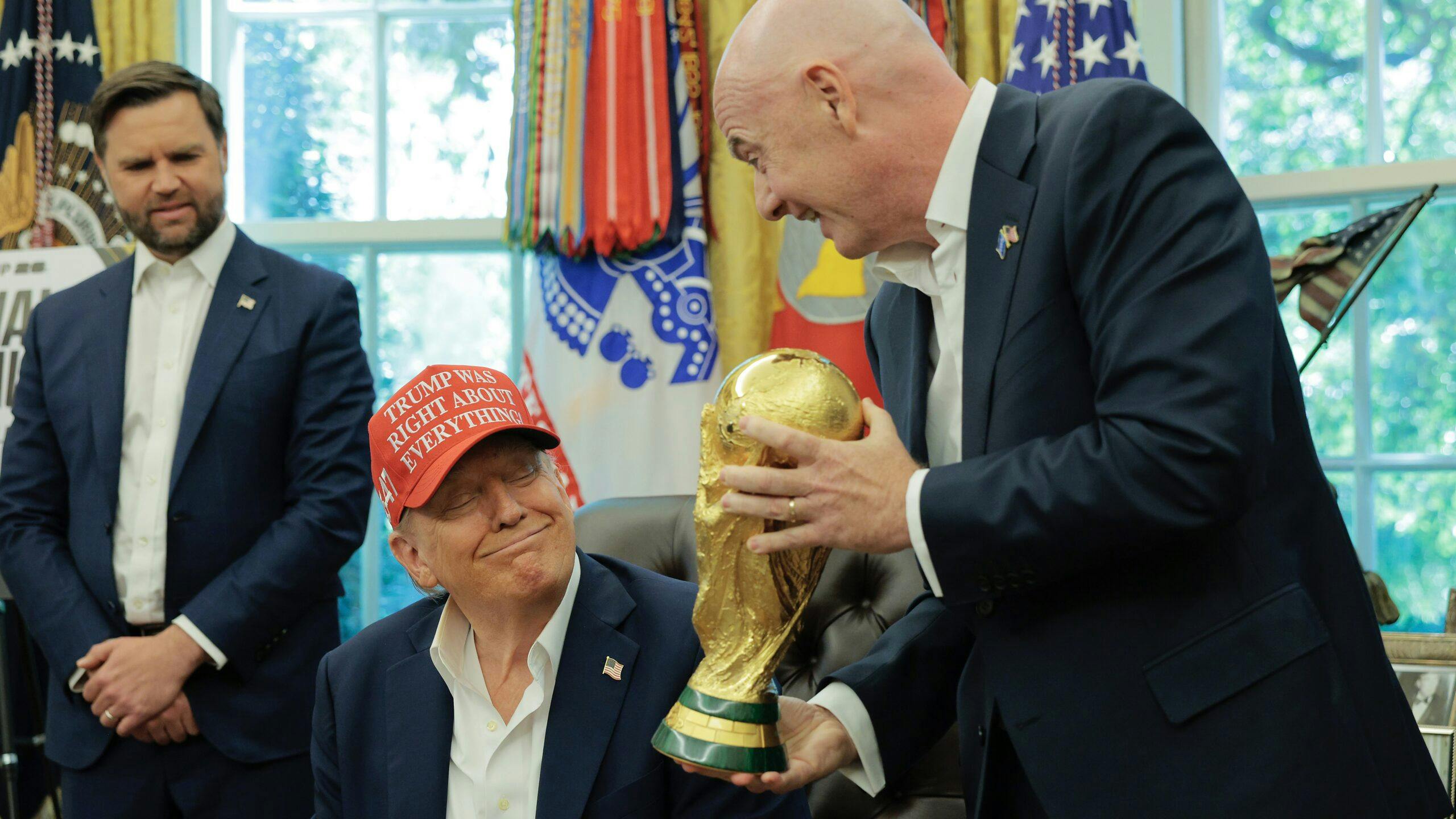 Trump Gets Laughs With World Cup Quip In Oval Office: ‘I Look Extremely Good In Shorts’