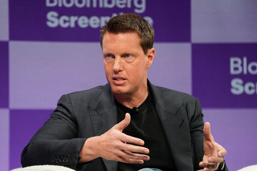 David Ellison, chairman and chief executive officer of Paramount Skydance Corp., during the Bloomberg Screentime event in Los Angeles, California, US, on Thursday, Oct. 9, 2025. Screentime gathers the moguls, celebrities, and entrepreneurs defining the next phase of pop culture to discuss and debate the future of Hollywood studios, the boom in sports and live music and the impact of AI on the creative industries. Photographer: Kyle Grillot/Bloomberg via Getty Images