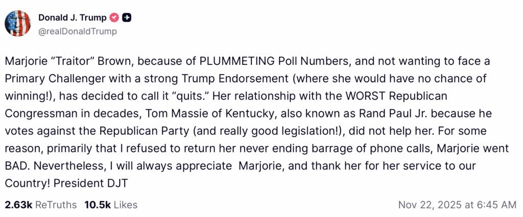 ‘Great News For The Country’: Trump Reacts To Marjorie Taylor Greene Resignation