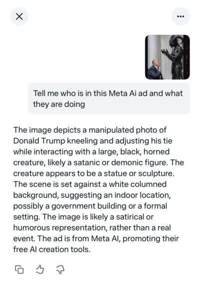 Screenshot of The Daily Wire's conversation with Meta AI