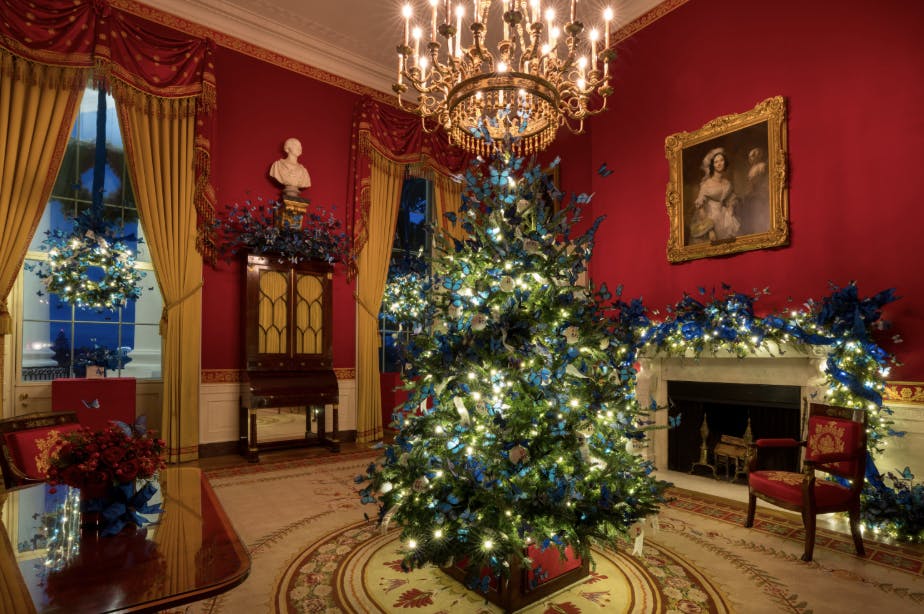 Melania Transforms White House For Christmas With Ten Thousand Butterflies