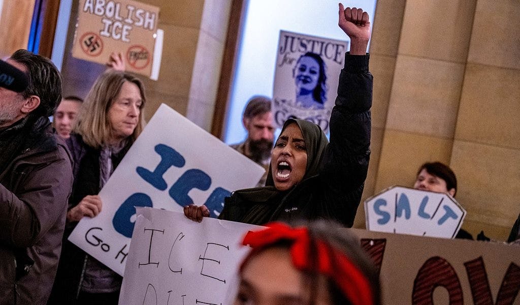 Anti-ICE Activists Storm Minnesota Capitol To Protest Outside Walz’s Office