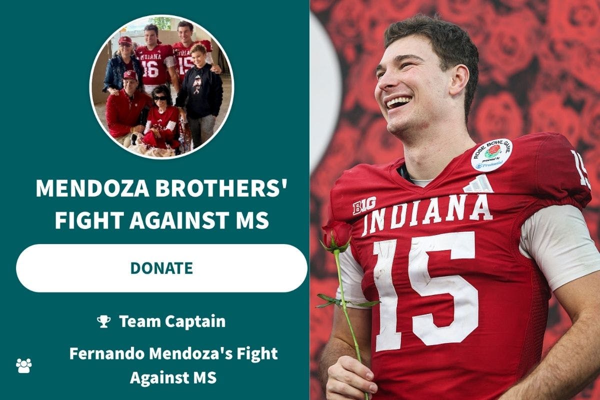 Indiana’s Heisman QB Fernando Mendoza Fights For Wins On The Field While Leading The Fight Against MS