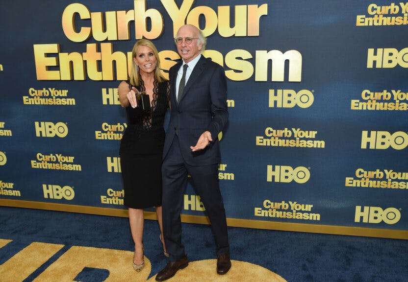 NEW YORK, NY - SEPTEMBER 27: Cheryl Hines and Larry David attend the "Curb Your Enthusiasm" season 9 premiere at SVA Theater on September 27, 2017 in New York City. (Photo by Jamie McCarthy/Getty Images)