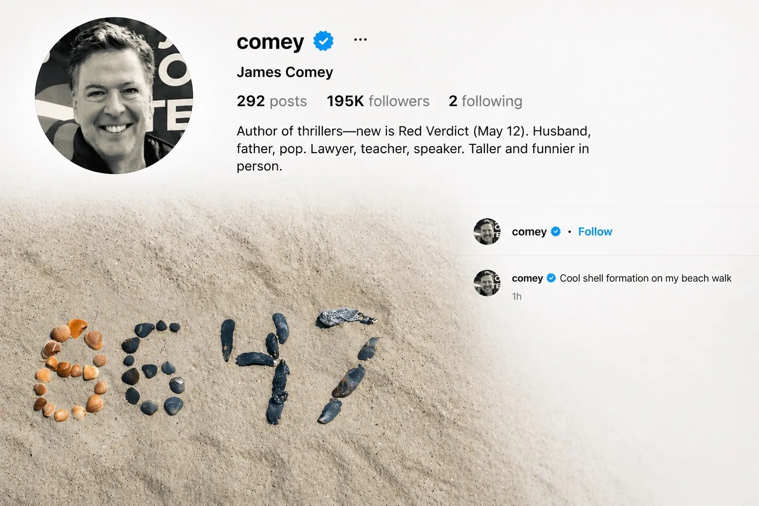 BREAKING: Comey Indicted Again, This Time Over ‘8647’ Seashell Post Tied To Trump