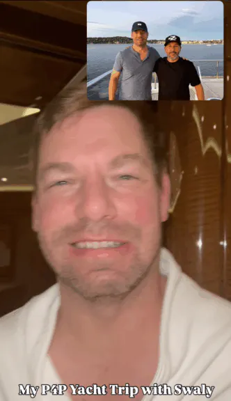 Rep. Eric Swalwell (D-CA) on a yacht in 2022 while wearing a rope.