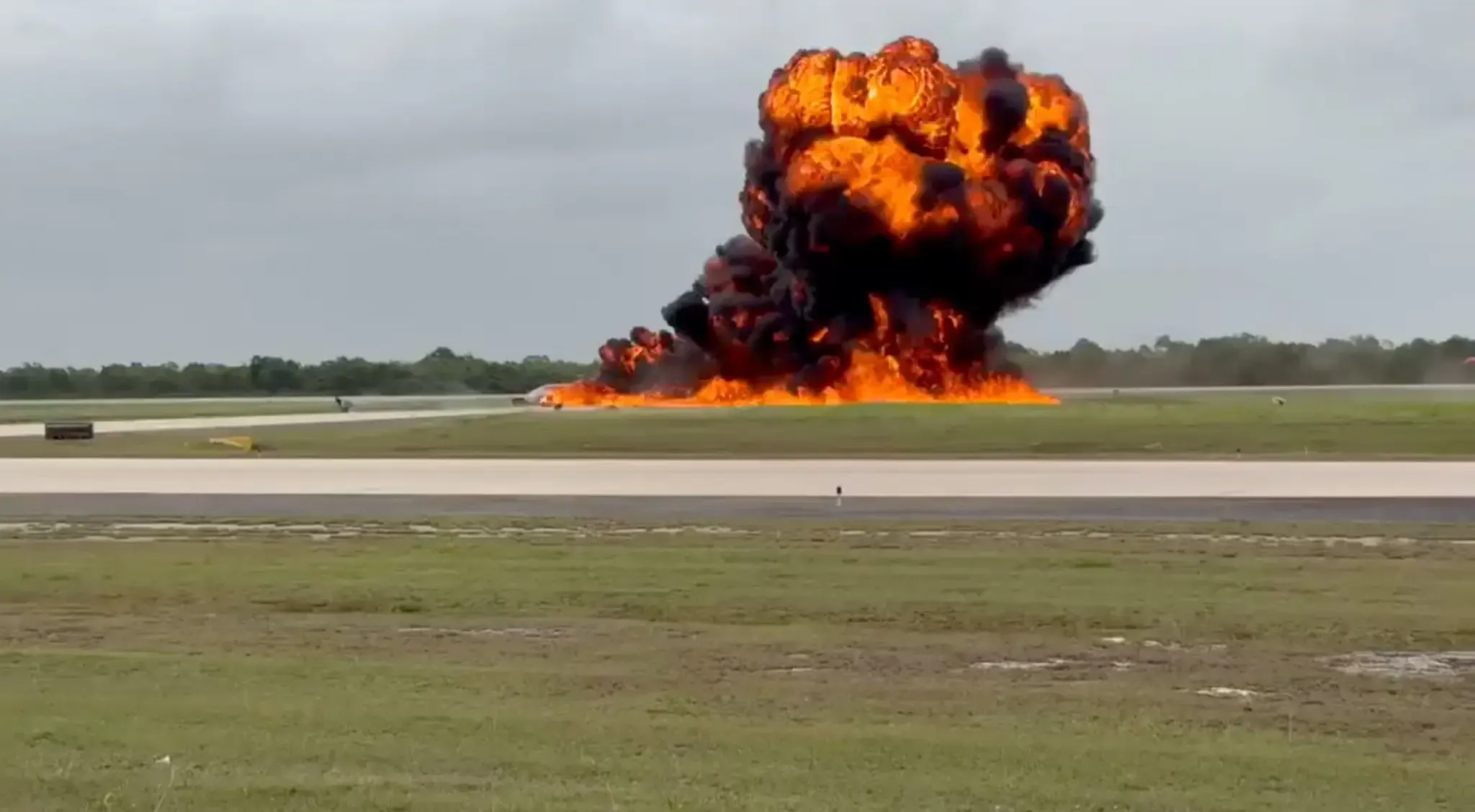 WATCH: Private Jet Bursts Into Flames During Emergency Landing