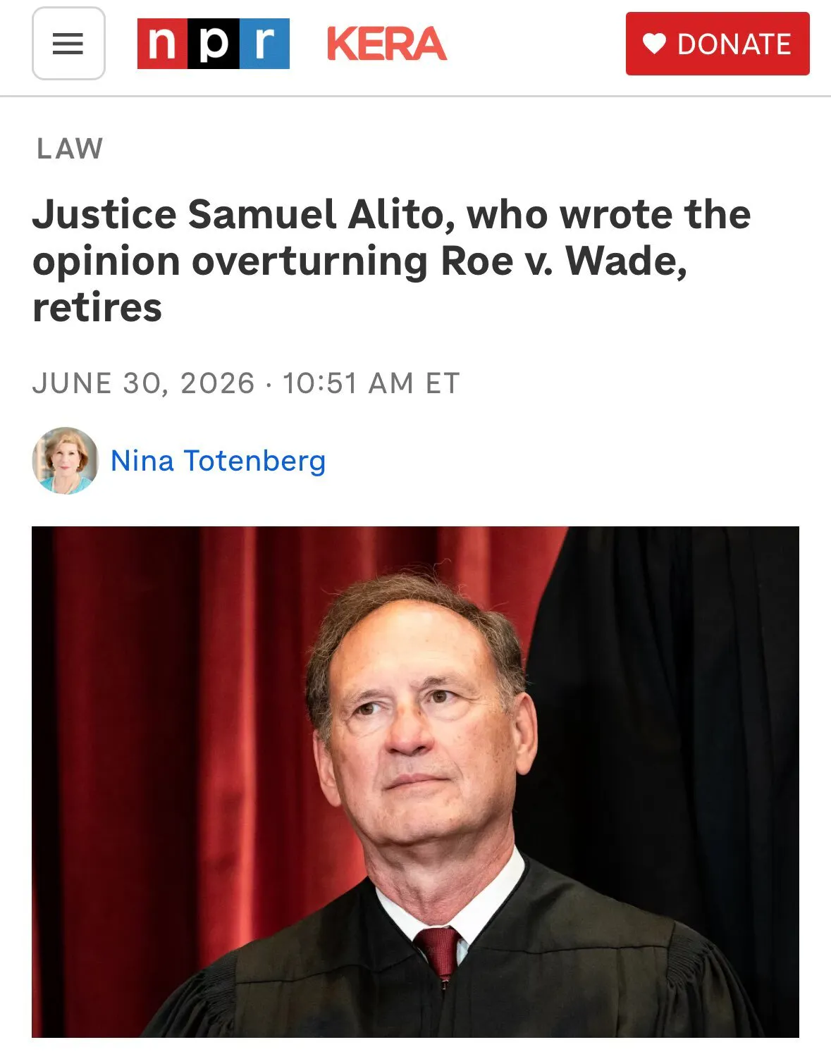 NPR Retracts Fake Bombshell On Samuel Alito Retirement